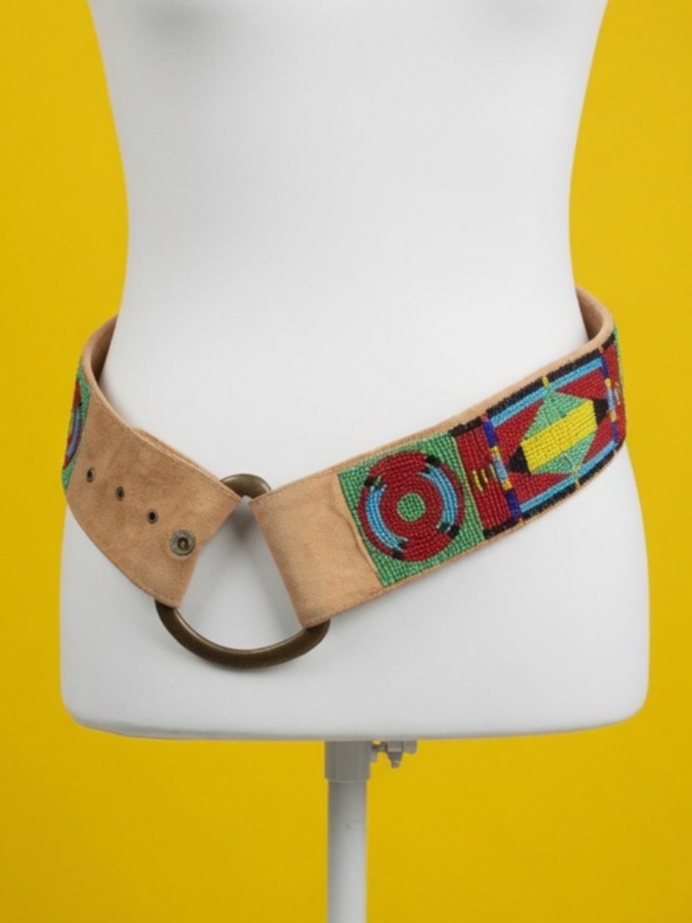 Double D Ranch Hand Beaded leather belt RTL $500 30”